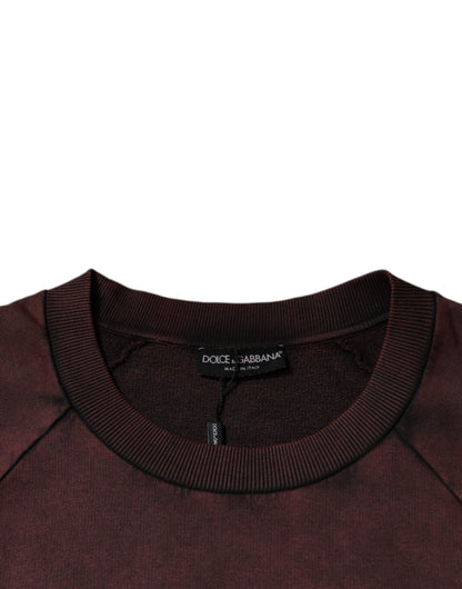Dolce &amp; Gabbana Brun Logotyp Bomull Rund Halsad Tröja