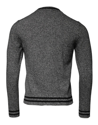 Dolce &amp; Gabbana Grå Crown King Cashmere Pullover-tröja