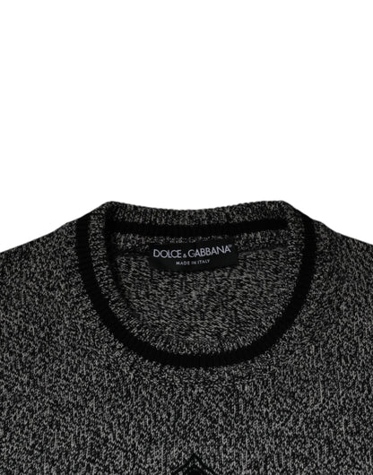 Dolce &amp; Gabbana Grå Crown King Cashmere Pullover-tröja