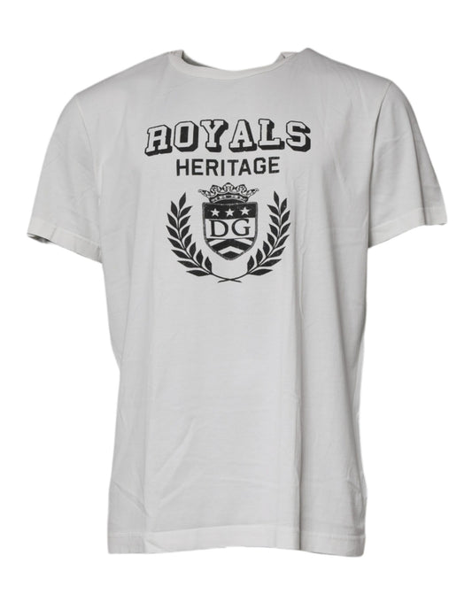 Dolce &amp; Gabbana Vit Royals Heritage Bomullst-t-shirt