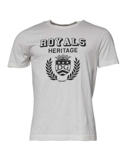 Dolce &amp; Gabbana Vit Royals Heritage Bomullst-t-shirt