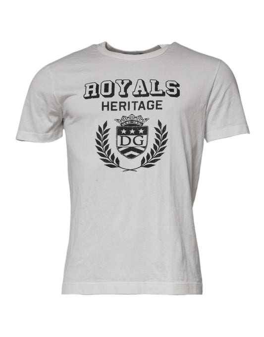 Dolce &amp; Gabbana Vit Royals Heritage Bomullst-t-shirt