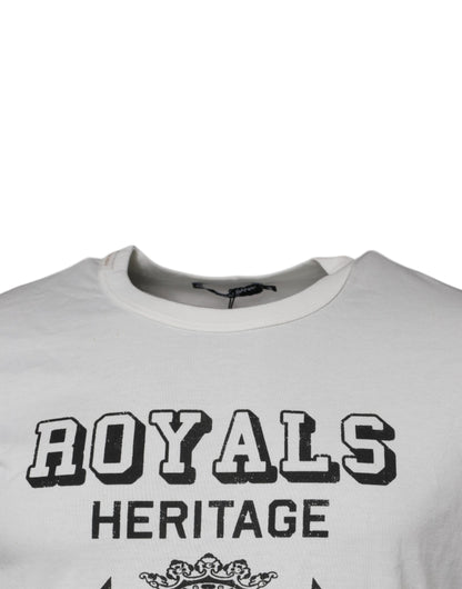Dolce &amp; Gabbana Vit Royals Heritage Bomullst-t-shirt