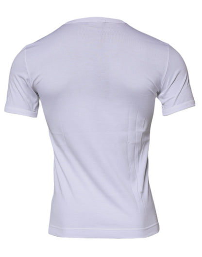 Dolce &amp; Gabbana Vit Panda King Bomulls-T-shirt med Rund Hals