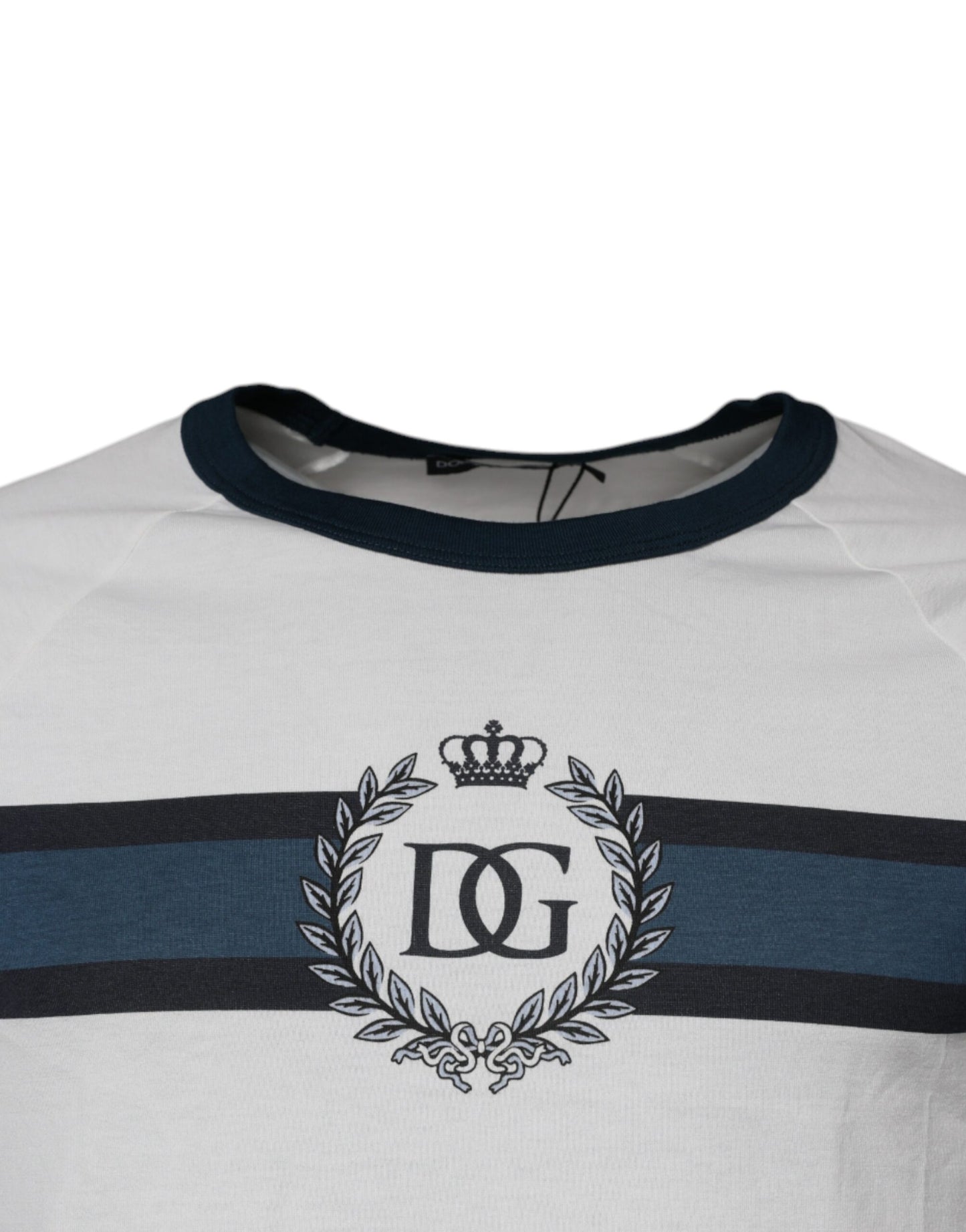 Dolce &amp; Gabbana Vit DG Crown Bomull Rund Hals T-shirt