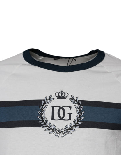 Dolce &amp; Gabbana Vit DG Crown Bomull Rund Hals T-shirt