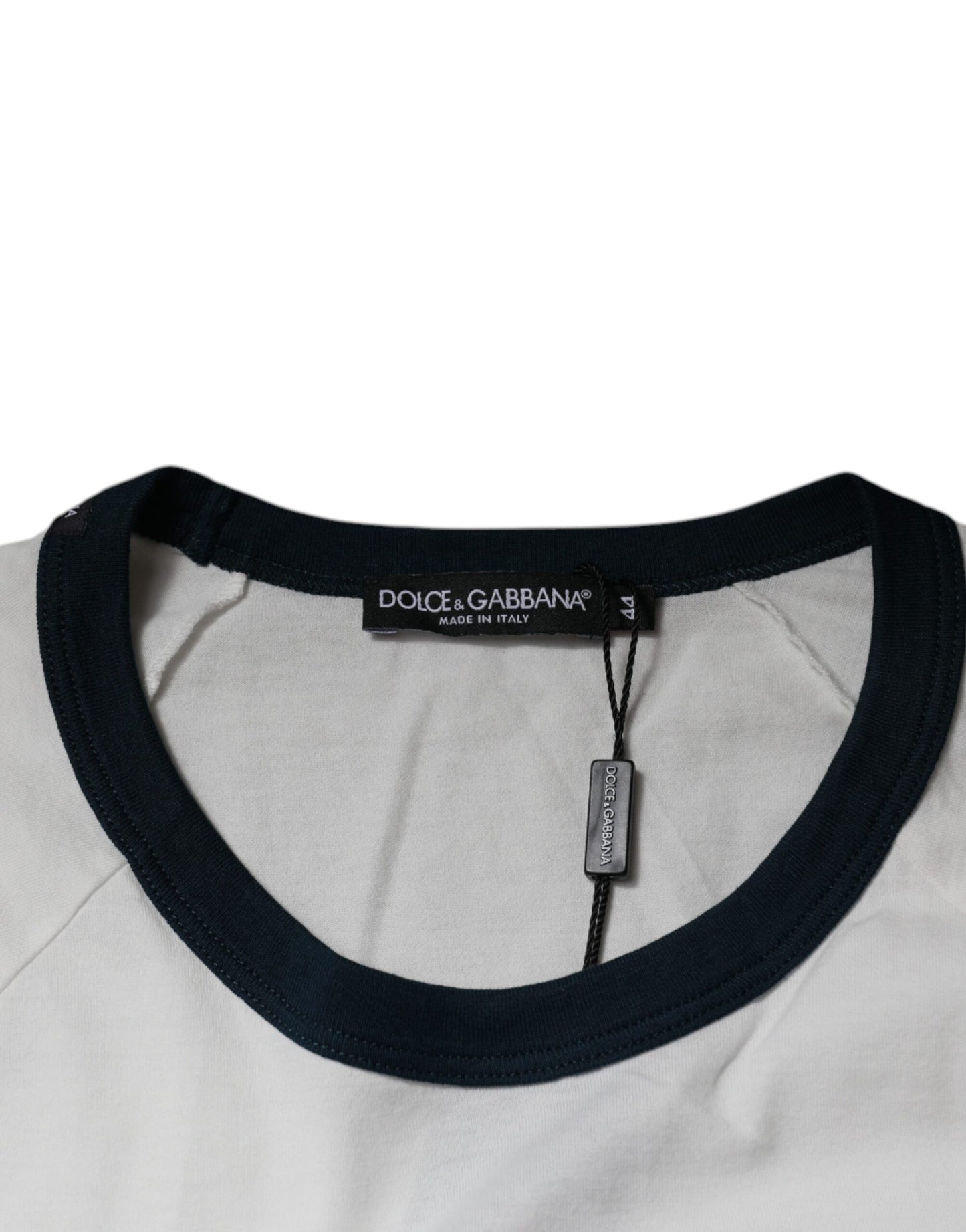 Dolce &amp; Gabbana Vit DG Crown Bomull Rund Hals T-shirt