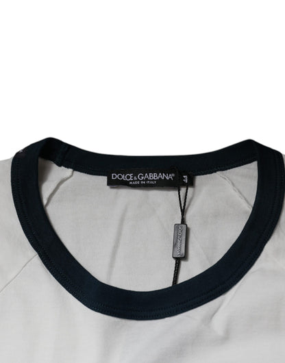 Dolce &amp; Gabbana Vit DG Crown Bomull Rund Hals T-shirt