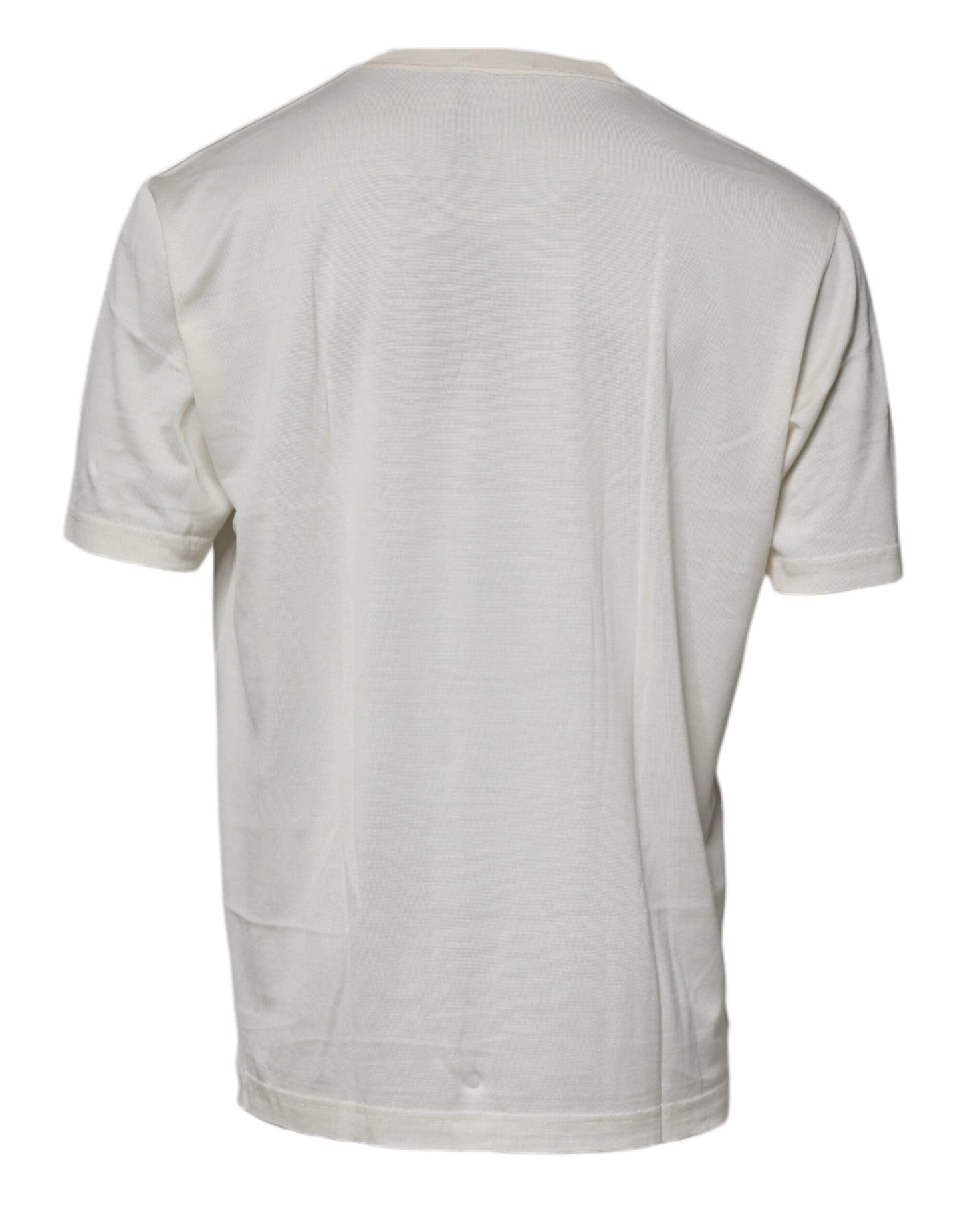 Dolce &amp; Gabbana Off White sidentröja med rund hals och kort ärm