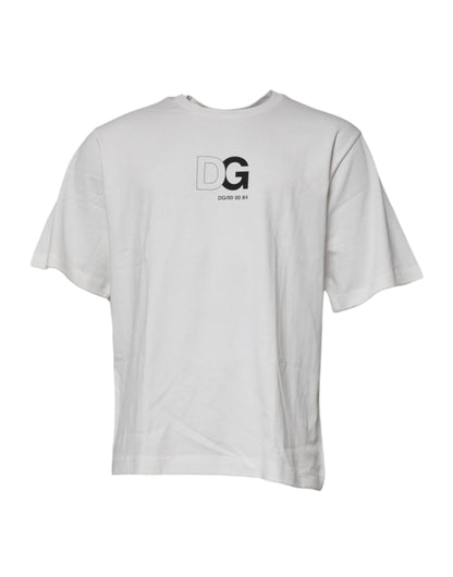 Dolce &amp; Gabbana Vit DG Logo Rundringad Kortärmad T-shirt