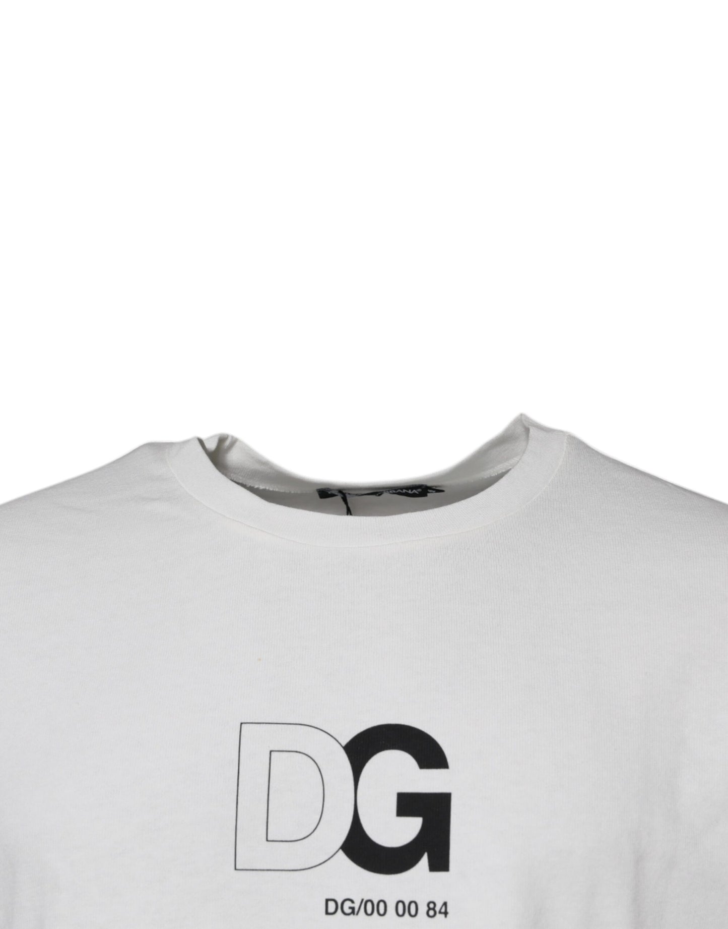 Dolce &amp; Gabbana Vit DG Logo Rundringad Kortärmad T-shirt