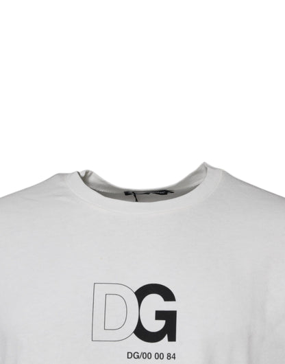 Dolce &amp; Gabbana Vit DG Logo Rundringad Kortärmad T-shirt