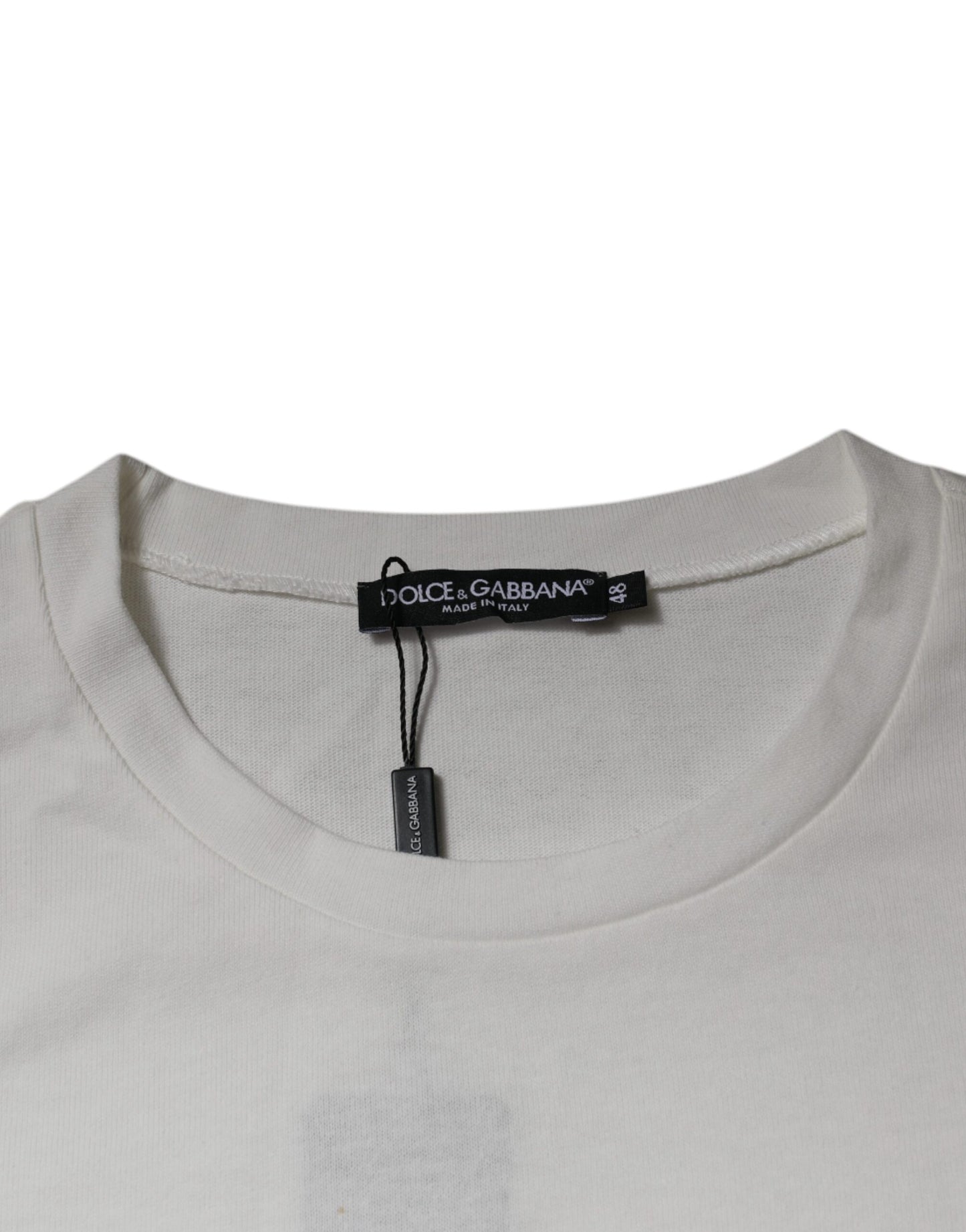 Dolce &amp; Gabbana Vit DG Logo Rundringad Kortärmad T-shirt