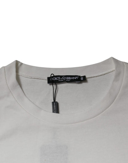 Dolce &amp; Gabbana Vit DG Logo Rundringad Kortärmad T-shirt