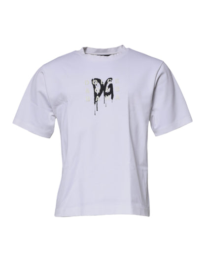 Dolce &amp; Gabbana Vit DG Logo Rundringad Kortärmad T-shirt