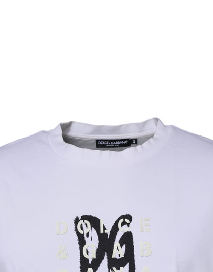 Dolce &amp; Gabbana Vit DG Logo Rundringad Kortärmad T-shirt