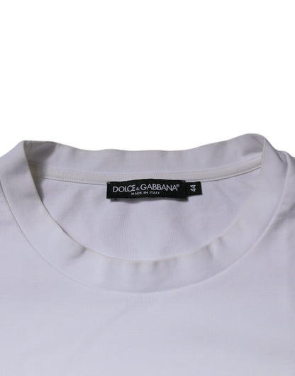 Dolce &amp; Gabbana Vit DG Logo Rundringad Kortärmad T-shirt