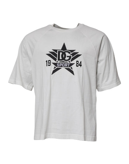Dolce &amp; Gabbana Vit DG Sport Rundringad Kortärmad T-shirt