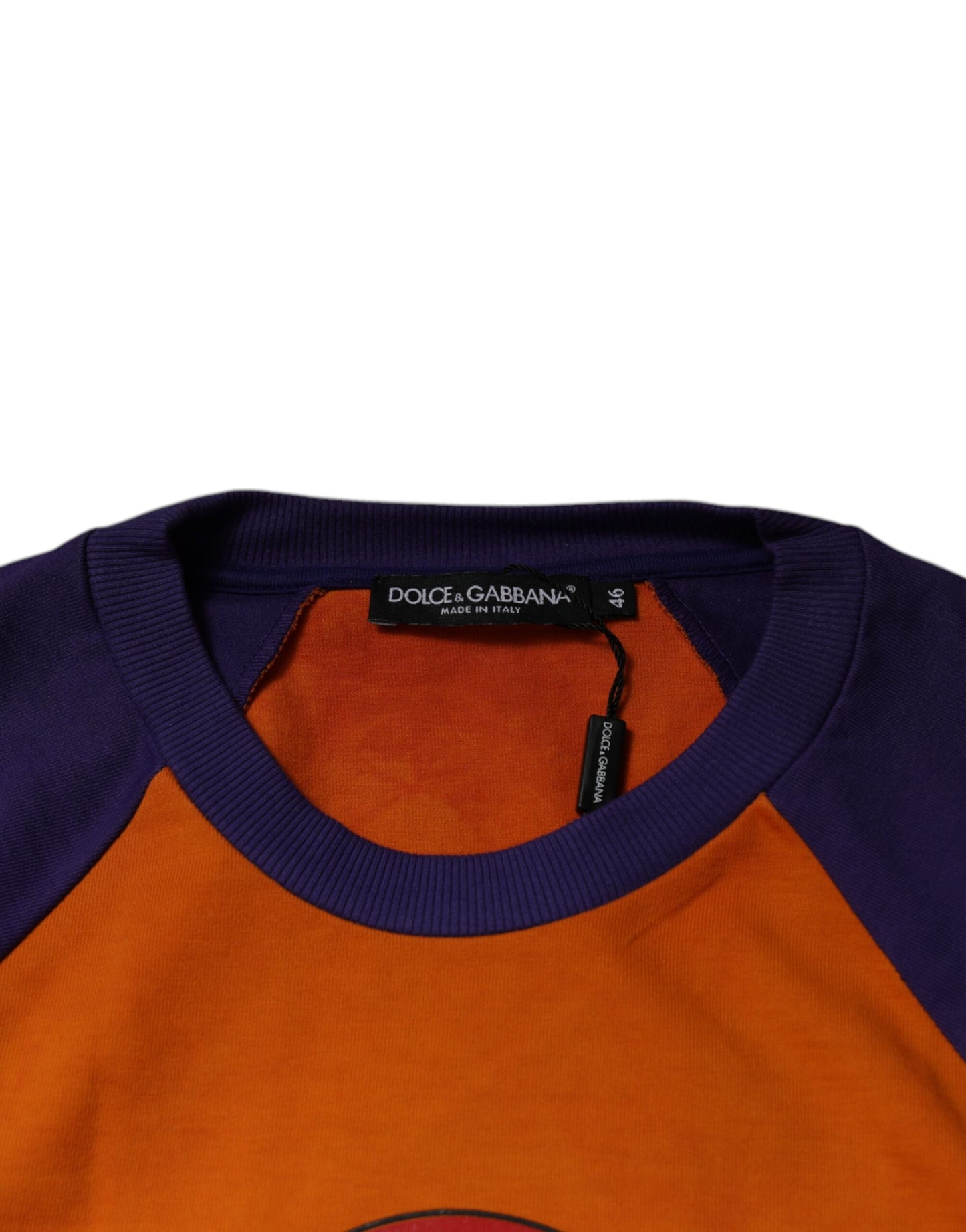 Dolce &amp; Gabbana Oransje Lilla Grafisk Trykk Kortermet T-skjorte