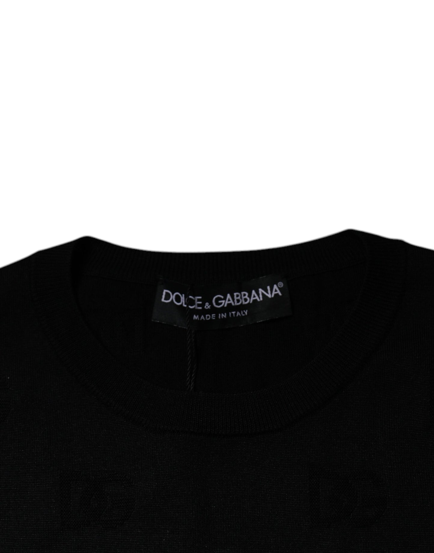 Dolce &amp; Gabbana Svart Silke Rund Hals Ermeløs T-skjorte