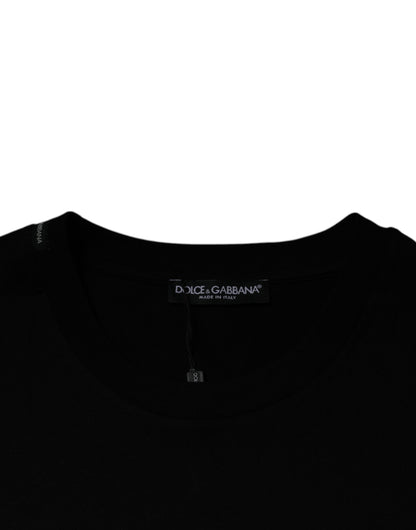 Dolce &amp; Gabbana svart rund hals t-skjorte med korte ermer