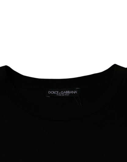 Dolce &amp; Gabbana svart rund hals t-skjorte med korte ermer