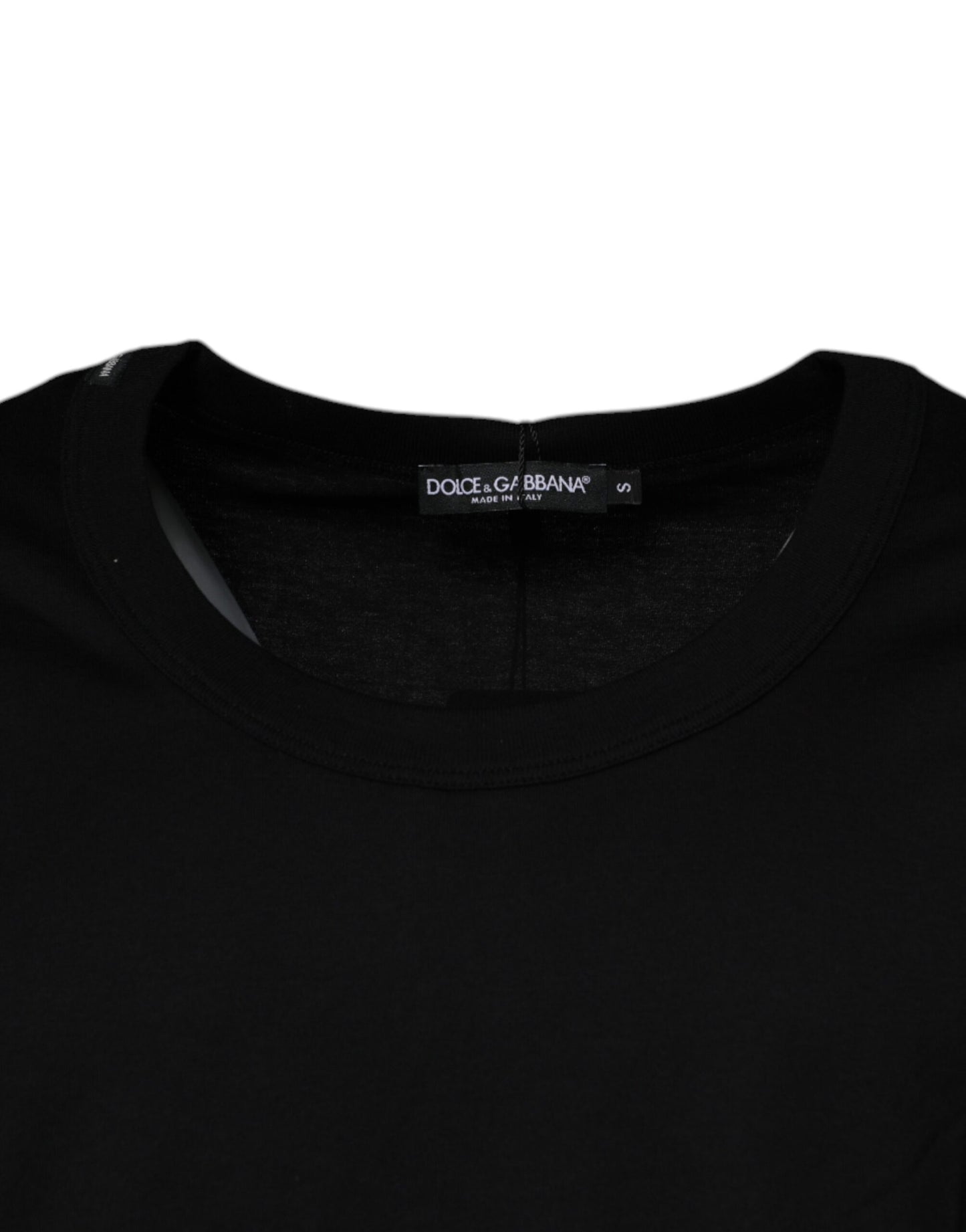 Dolce &amp; Gabbana Svart bomulls-T-skjorte med rund hals og ermeløs passform