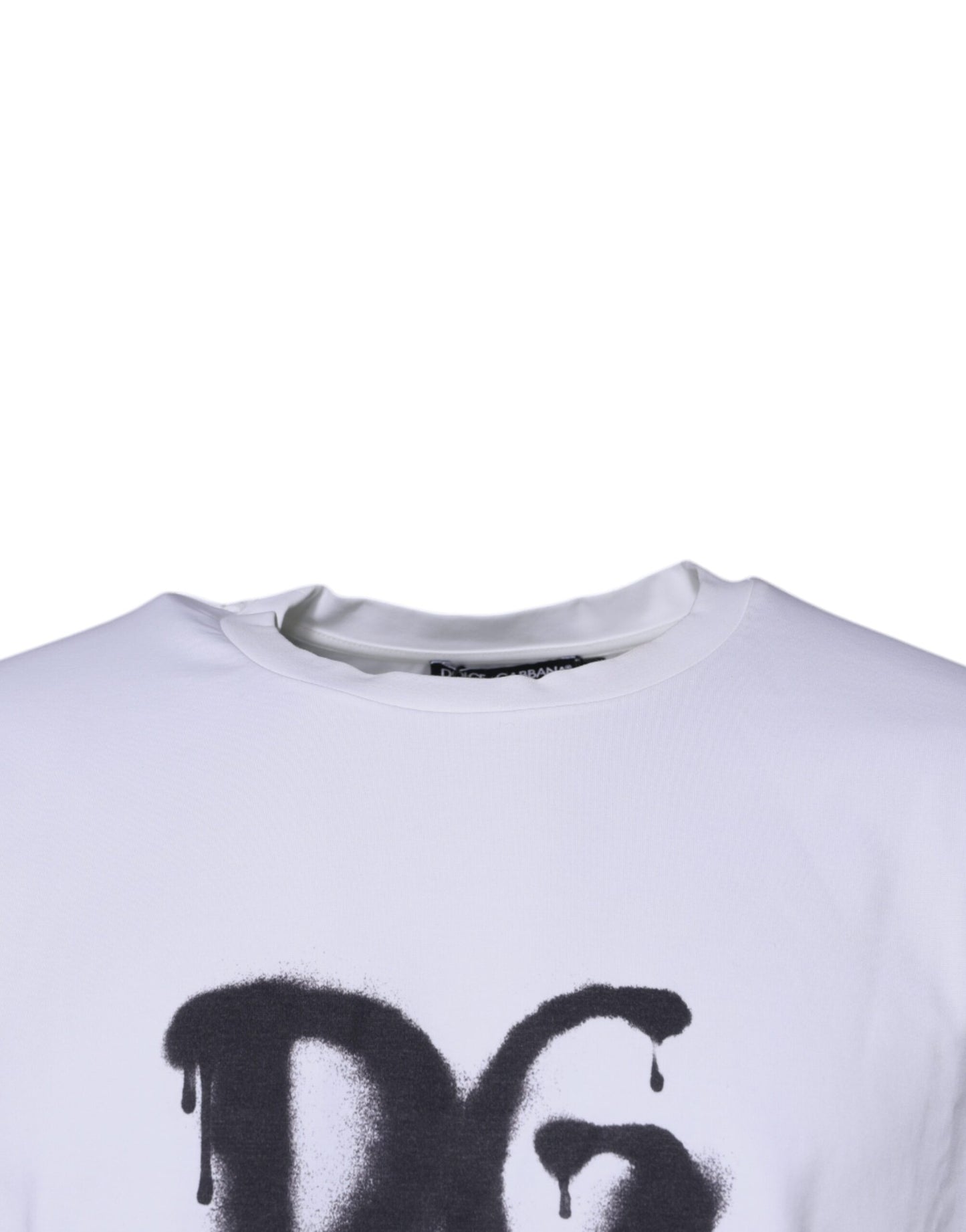 Dolce &amp; Gabbana Hvit DG Logo Bomulls-T-skjorte med rund hals