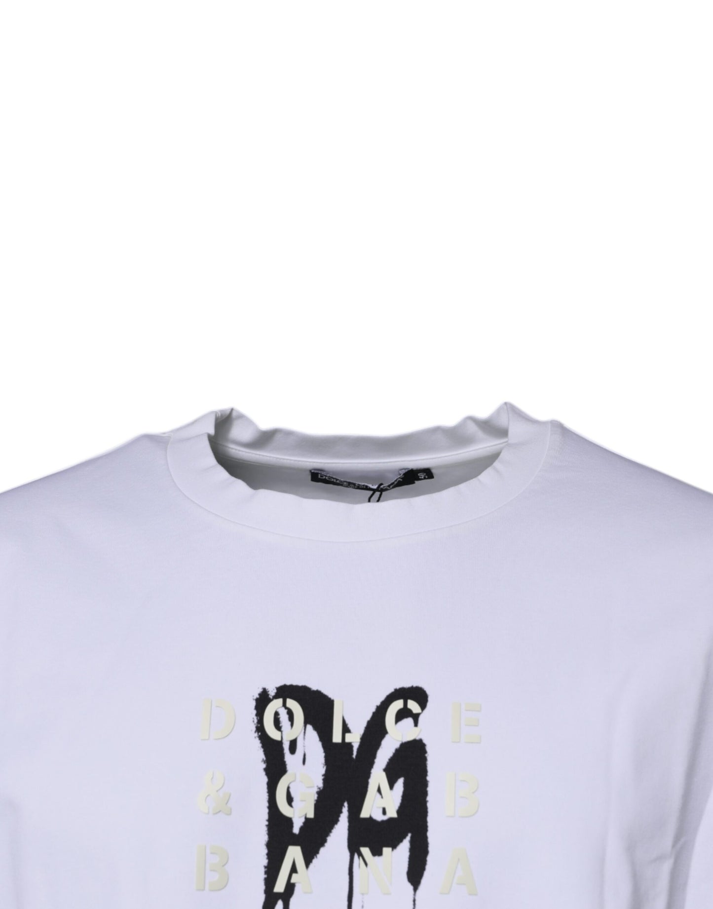 Dolce &amp; Gabbana Hvit DG Logo Bomulls-T-skjorte med rund hals