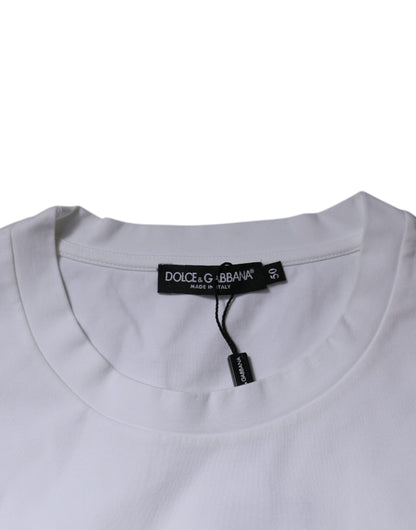 Dolce &amp; Gabbana Hvit DG Logo Bomulls-T-skjorte med rund hals