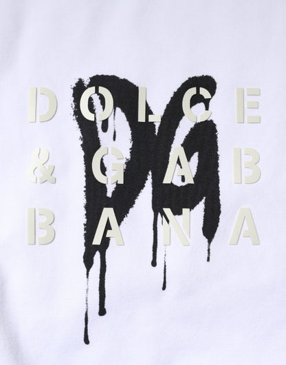 Dolce &amp; Gabbana Hvit DG Logo Bomulls-T-skjorte med rund hals
