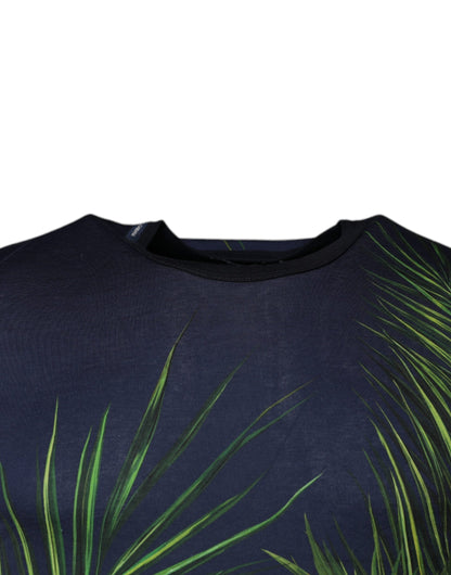 Dolce &amp; Gabbana Blå Tretrykk Crew Neck Kortermet T-skjorte