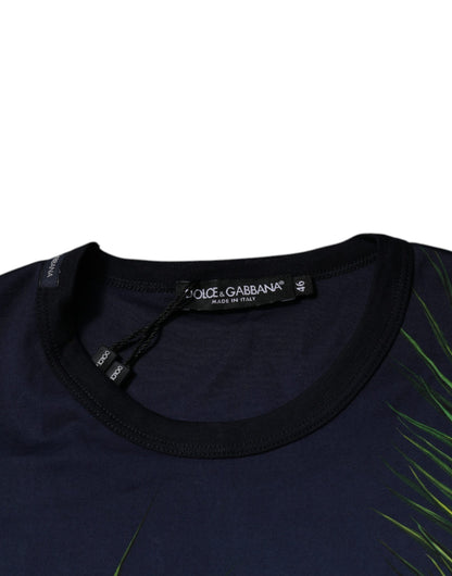 Dolce &amp; Gabbana Blå Tretrykk Crew Neck Kortermet T-skjorte