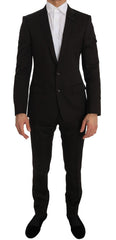 Dolce & Gabbana Brown Wool Crystal Bee Slim Fit MARTINI