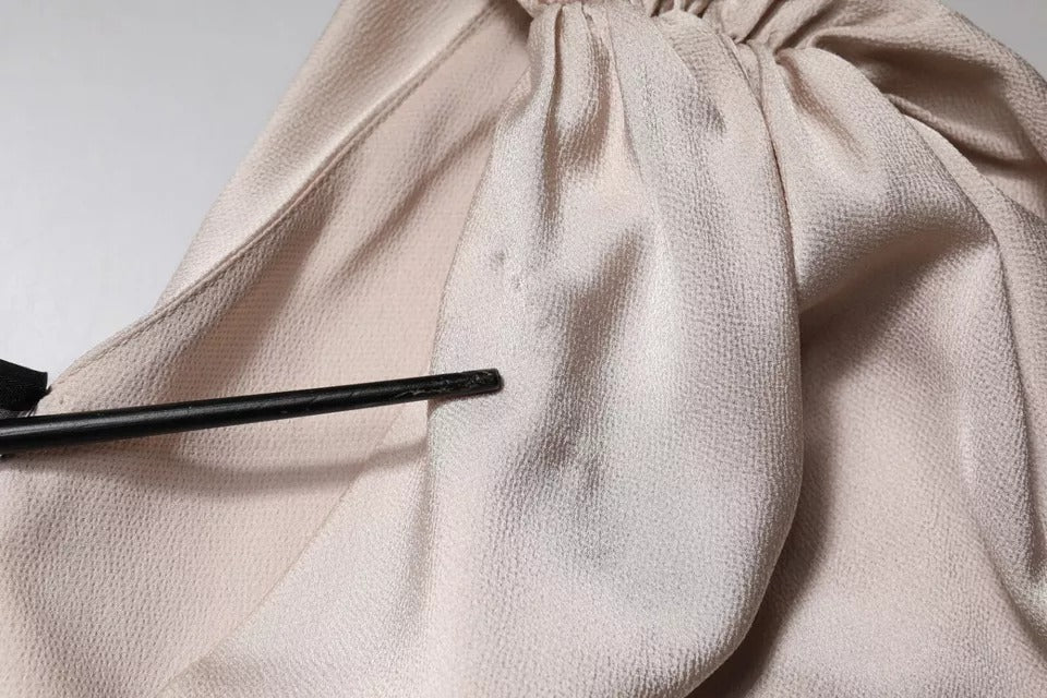Beige Asymmetrisk Klänning med En Axel