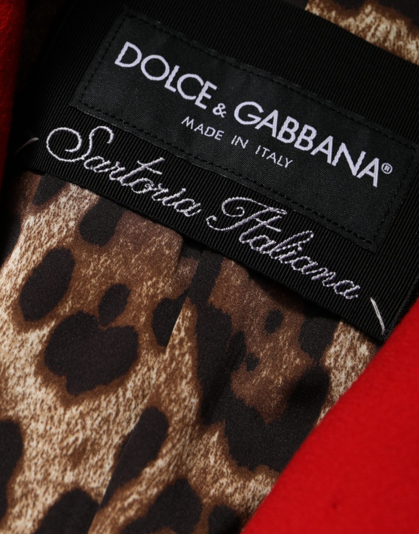 Dolce &amp; Gabbana Rød Jacquard Ull Trenchcoat Jakke For Kvinner