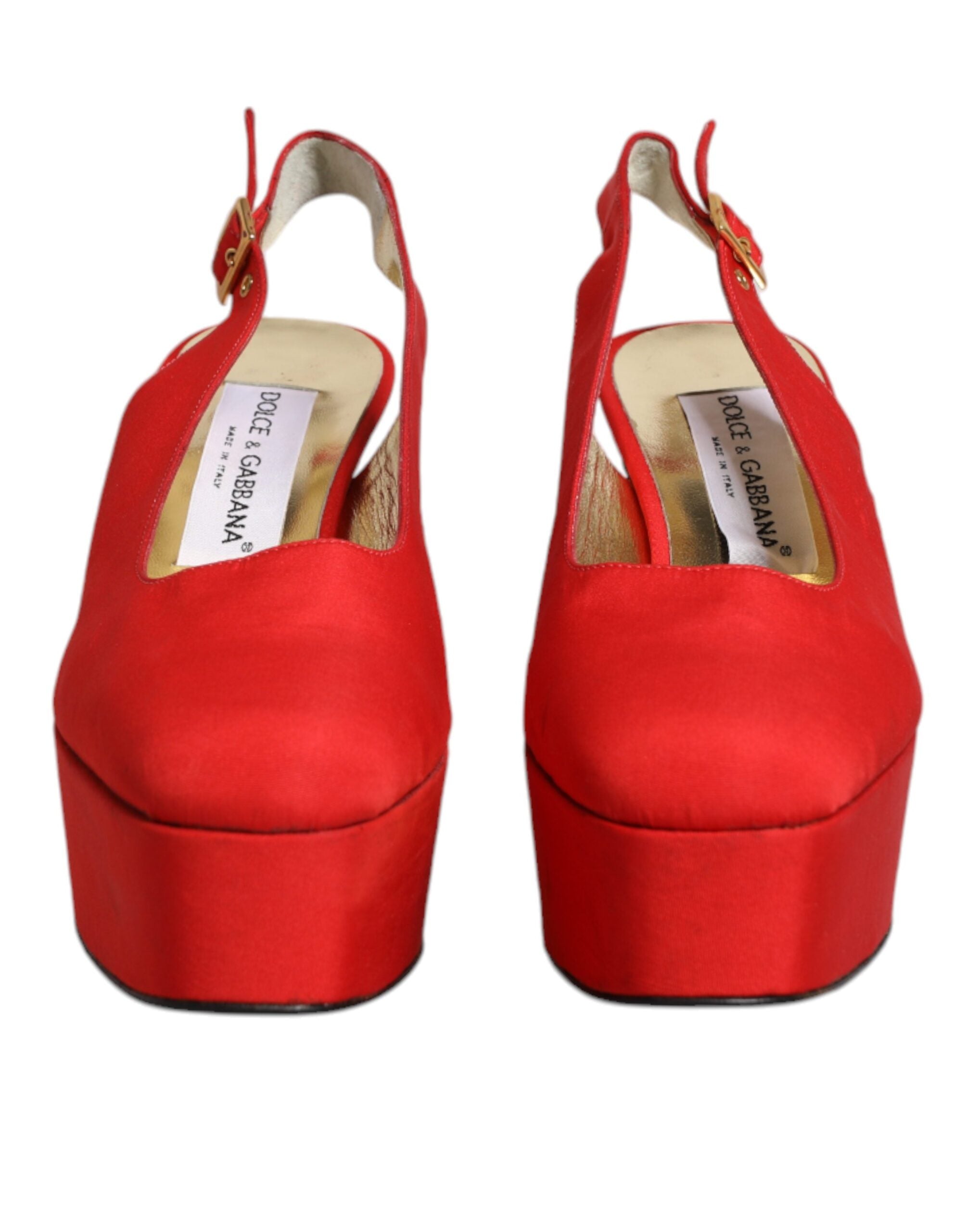 Röda Platå Slingback Klackar Sandaler Skor