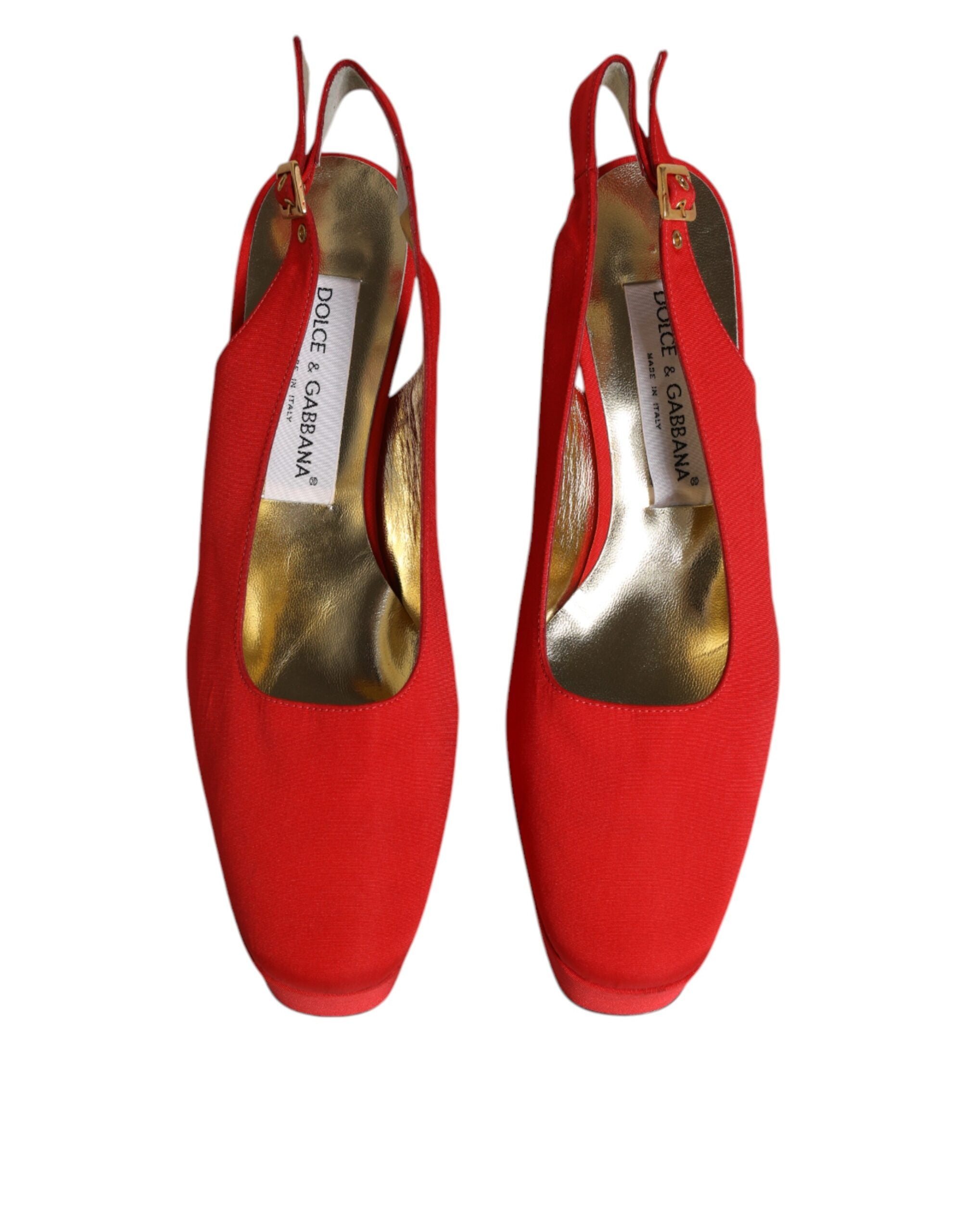Röda Platå Slingback Klackar Sandaler Skor
