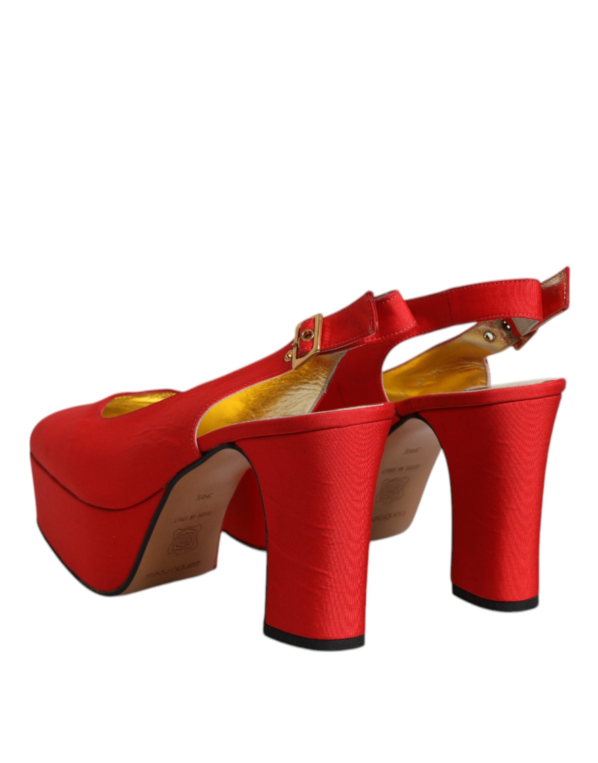 Röda Platå Slingback Klackar Sandaler Skor