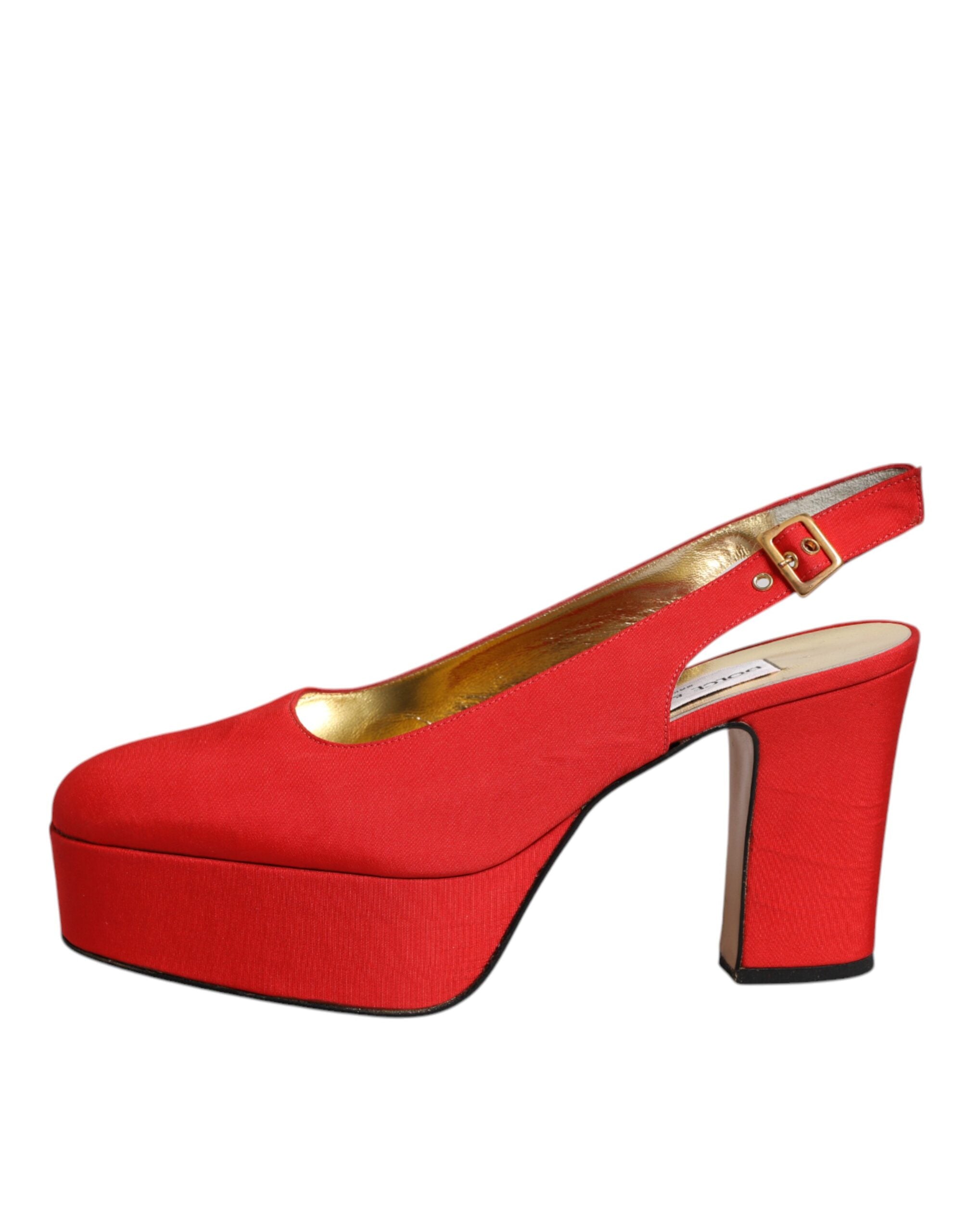 Röda Platå Slingback Klackar Sandaler Skor