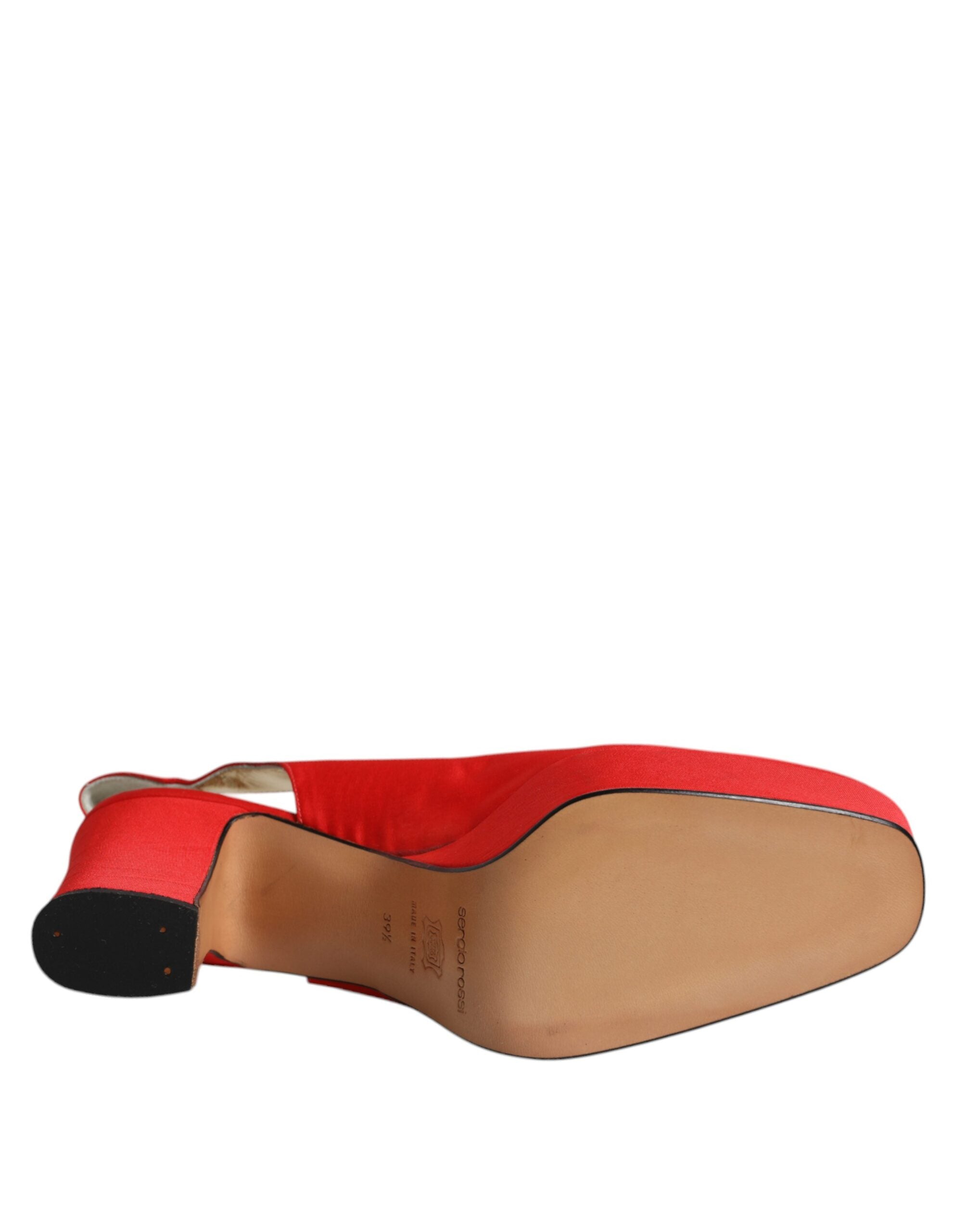 Röda Platå Slingback Klackar Sandaler Skor