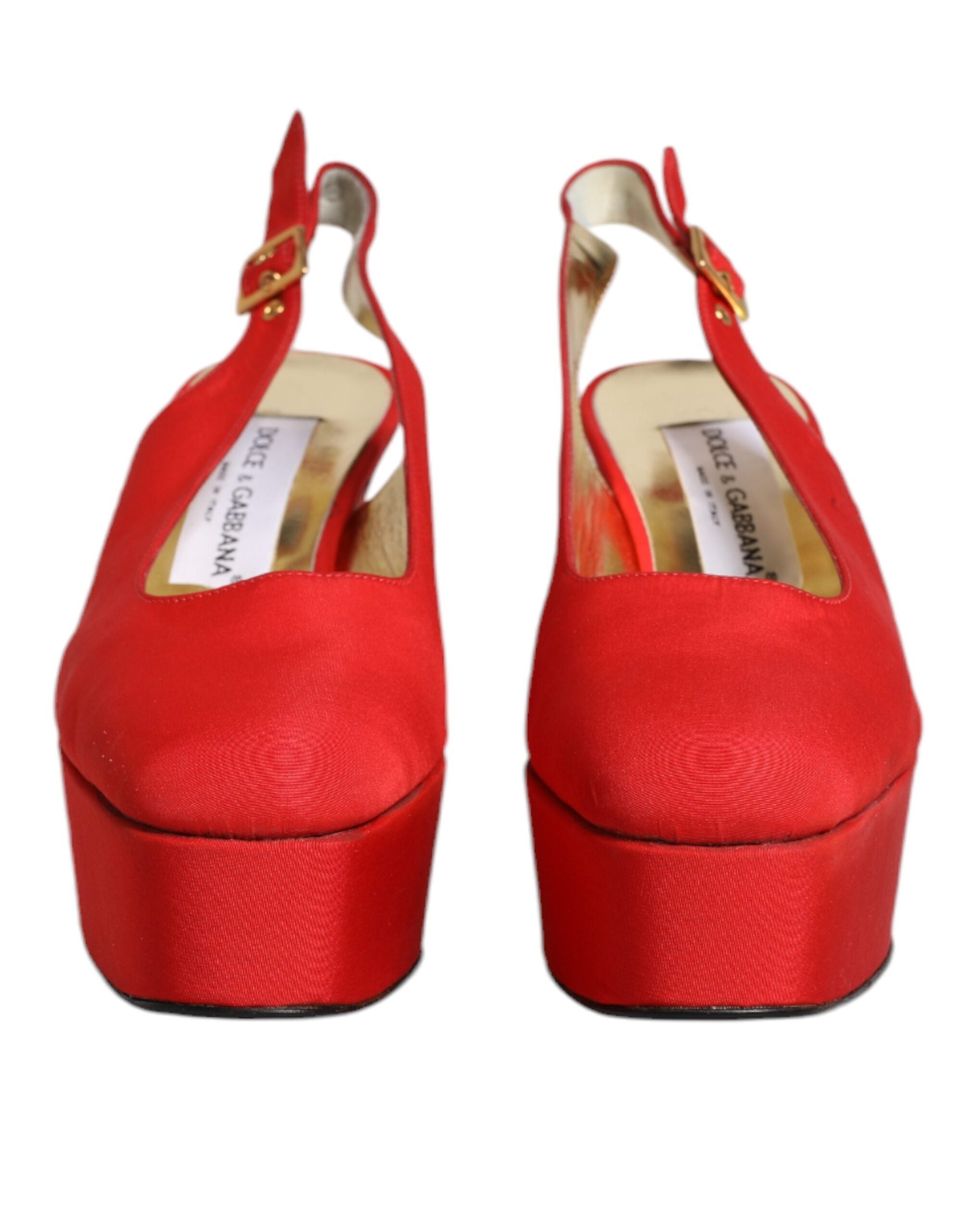 Röda Platå Slingback Klackar Sandaler Skor