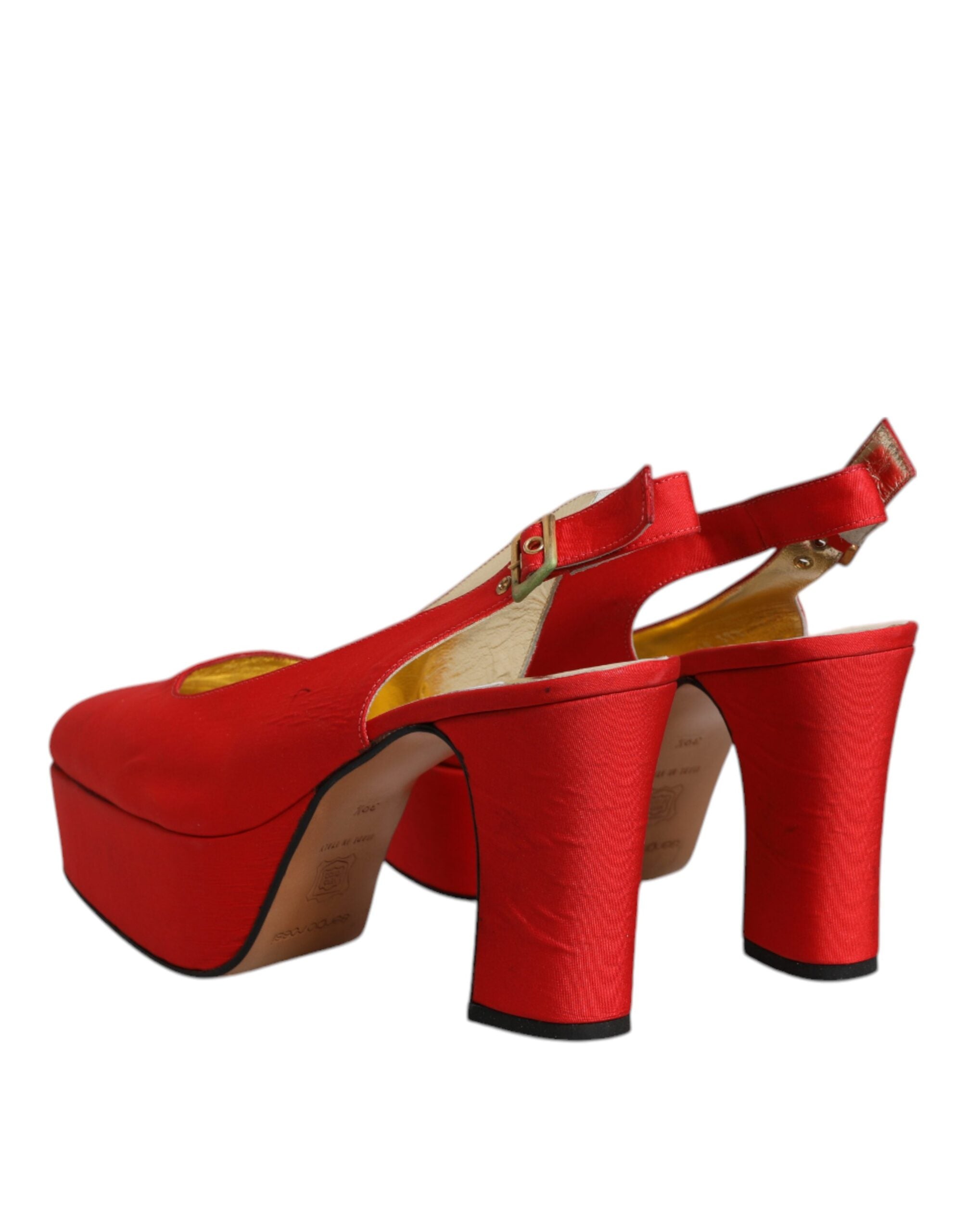 Röda Platå Slingback Klackar Sandaler Skor
