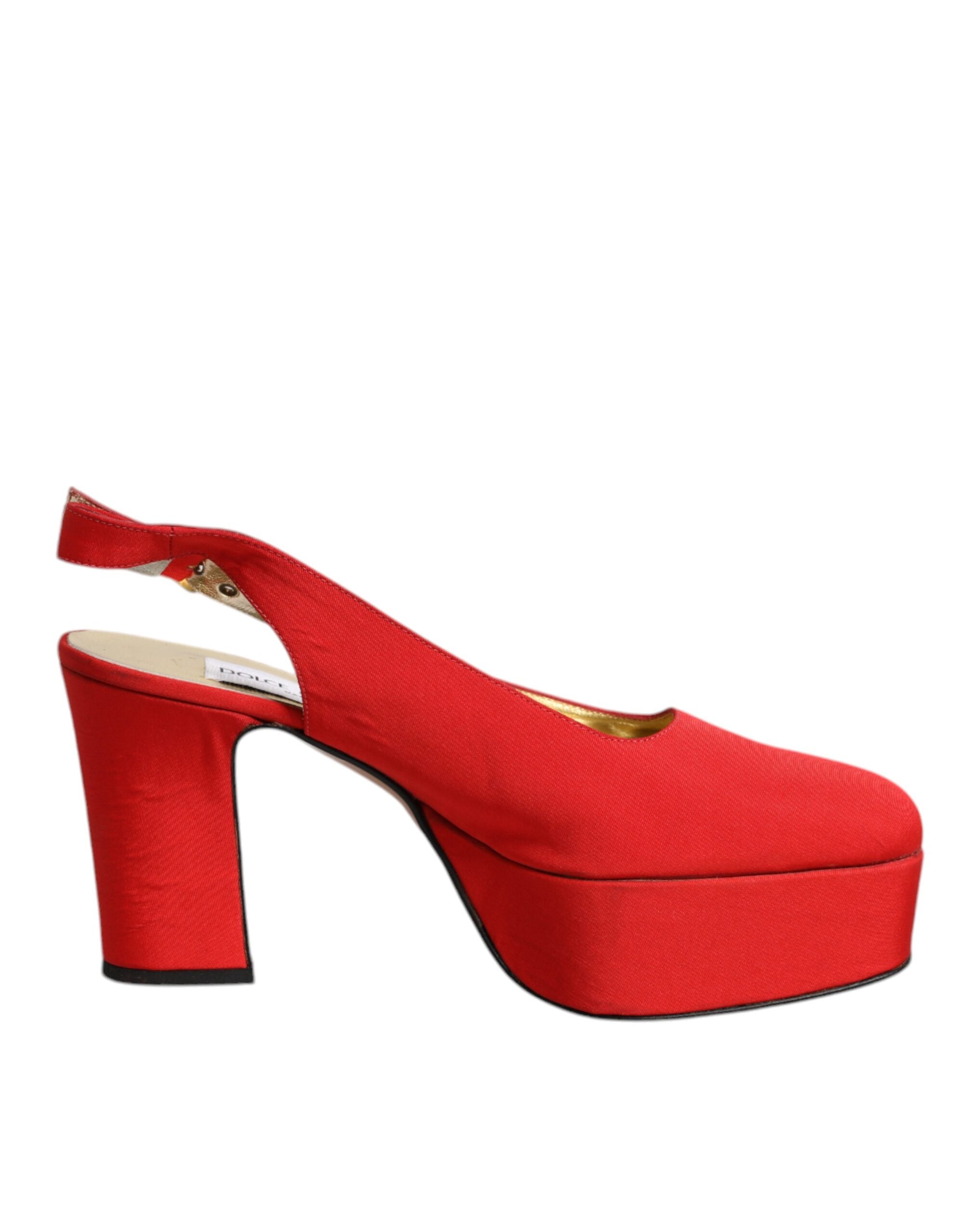 Röda Platå Slingback Klackar Sandaler Skor