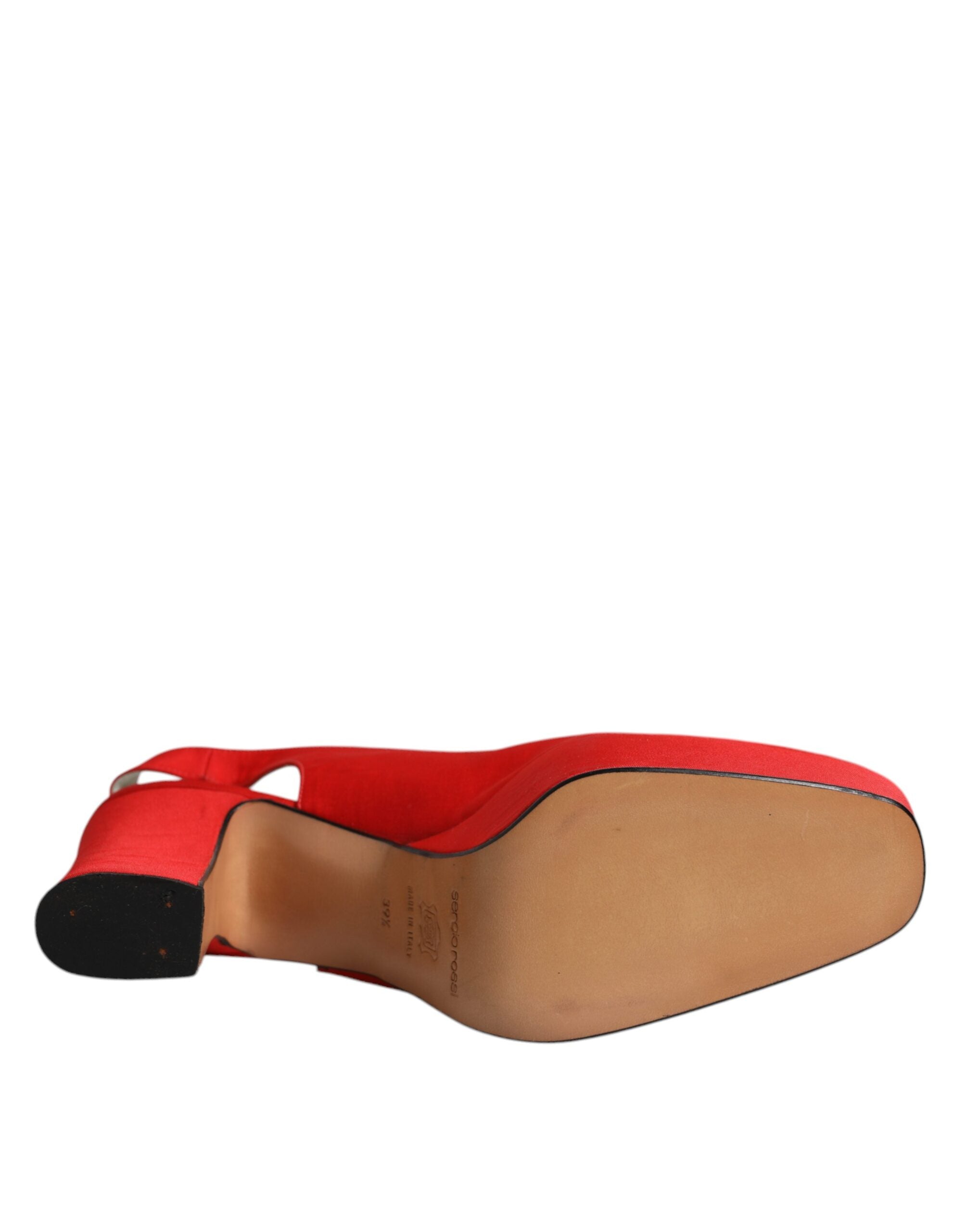 Röda Platå Slingback Klackar Sandaler Skor