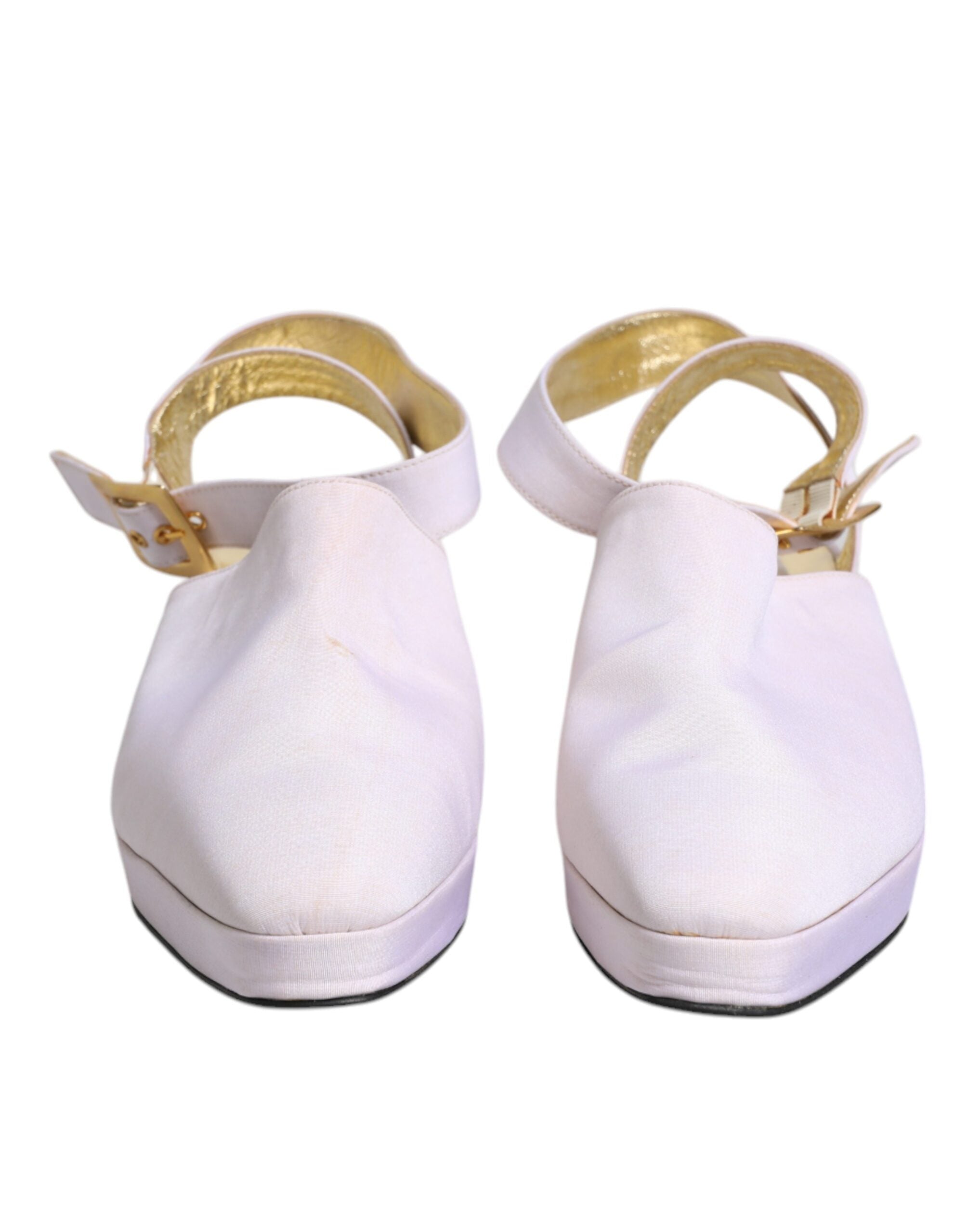 Off White Block Heel Slingback Sandaler Skor