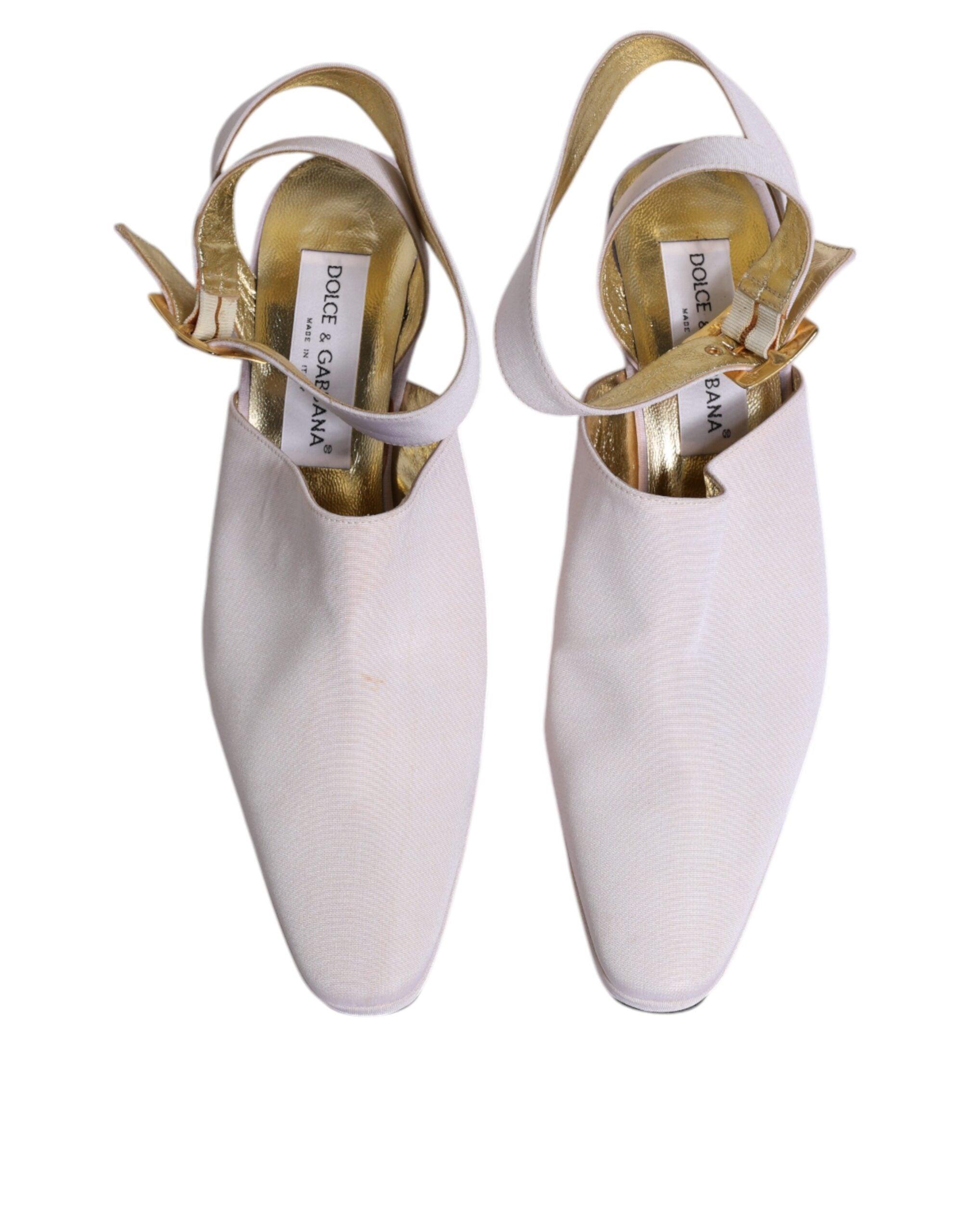 Off White Block Heel Slingback Sandaler Skor
