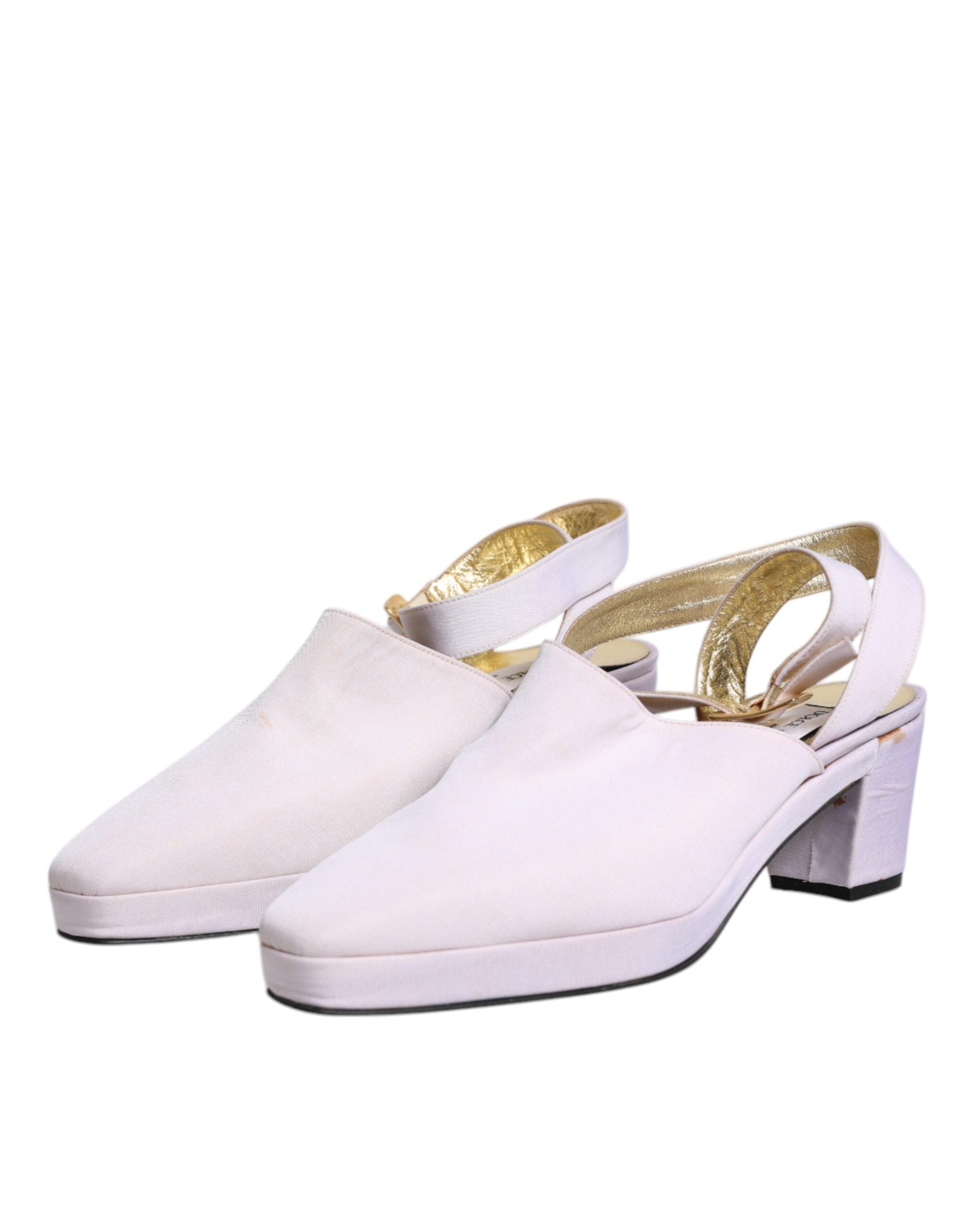 Off White Block Heel Slingback Sandaler Skor