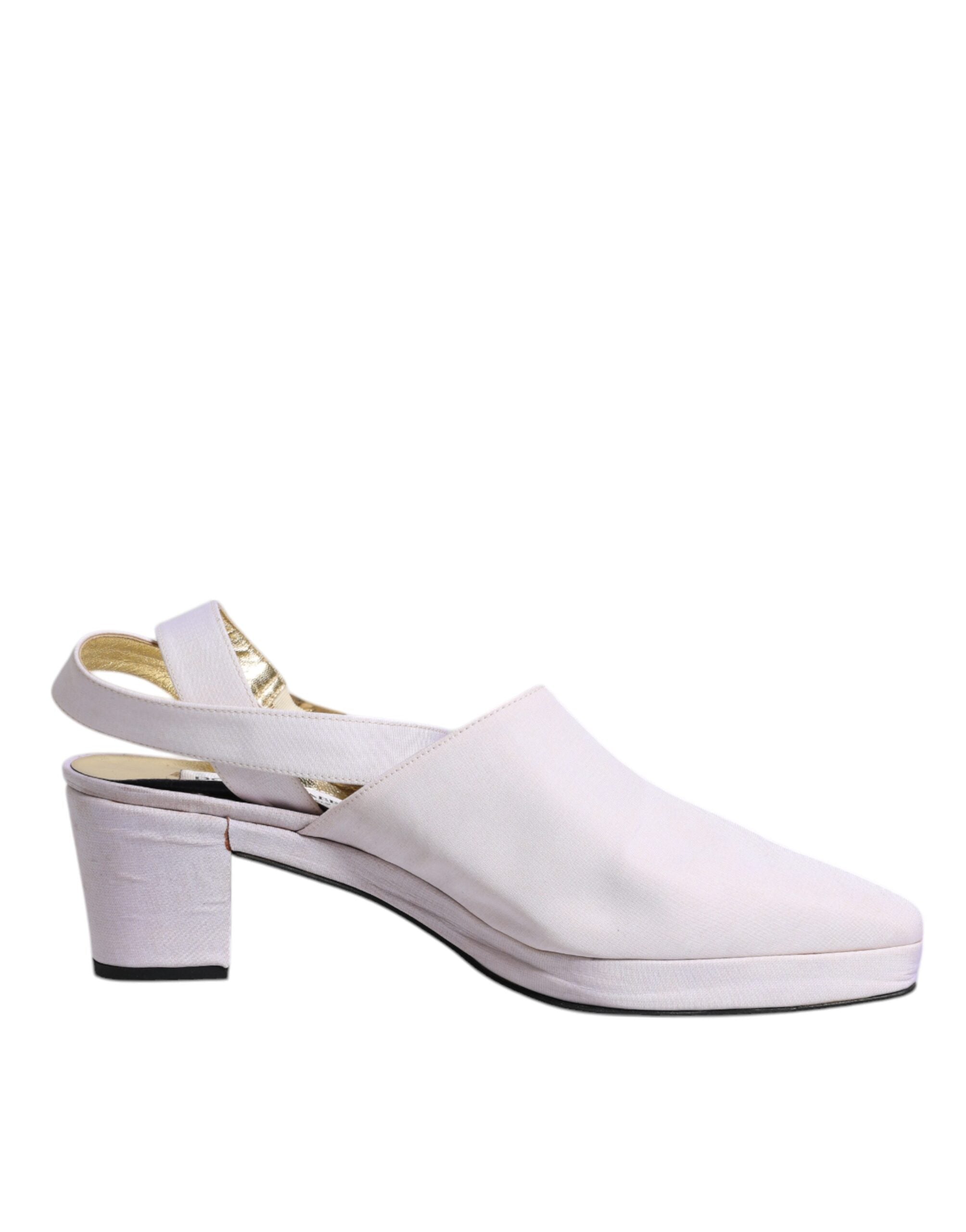 Off White Block Heel Slingback Sandaler Skor