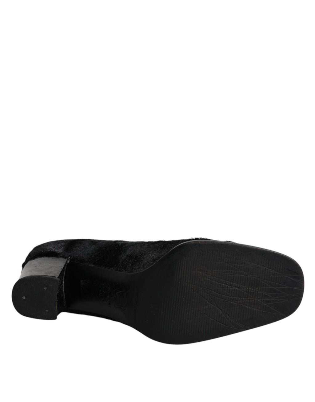 Svarta Läder Blockklackade Pumps Skor
